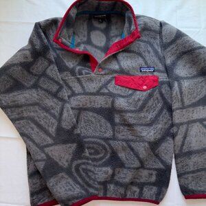 Patagonia Mens XS LW Synchilla Snap-T Pullover Fleece Jacket Shale Rock Gray